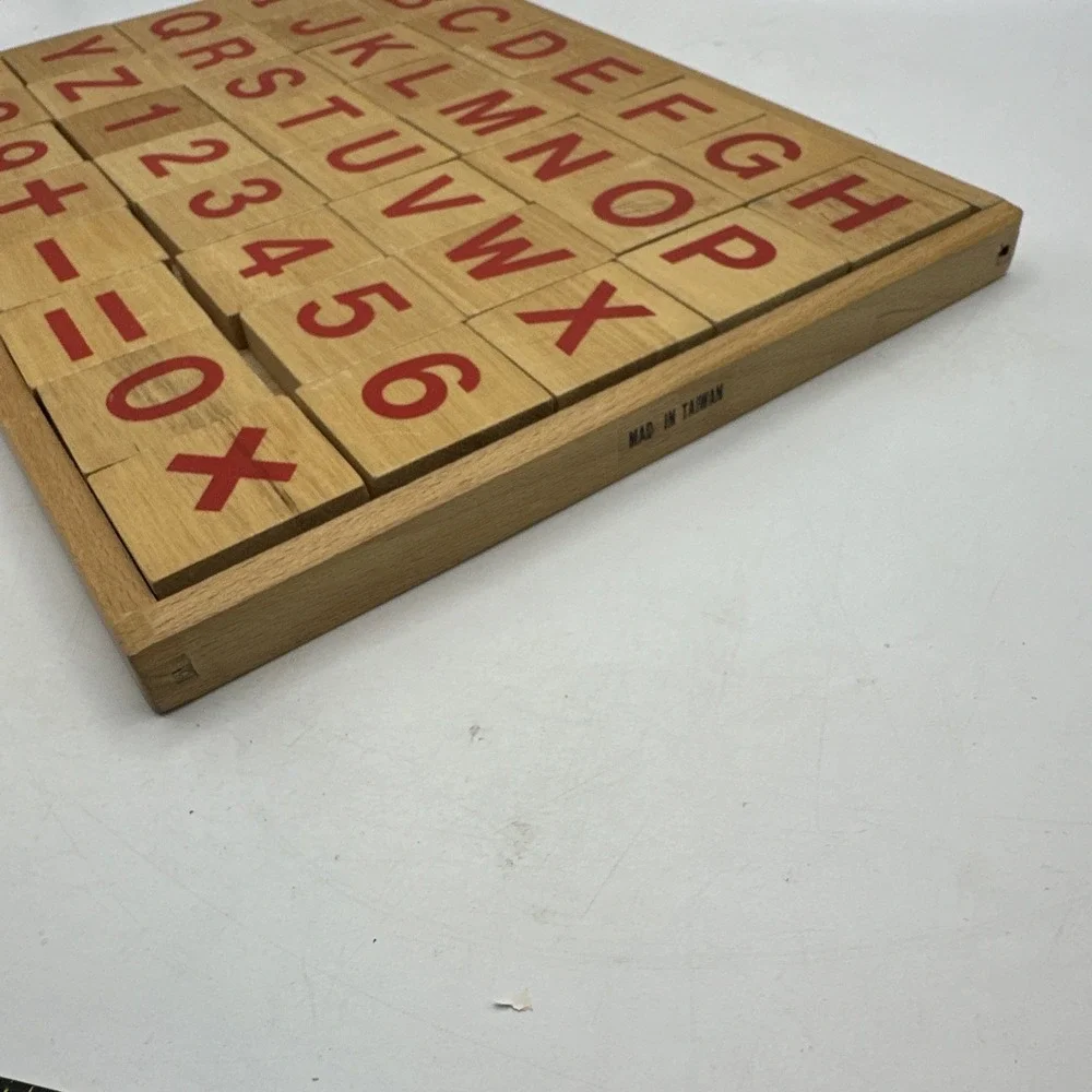 Wooden Alphabet  And Number Tiles 1 1/2